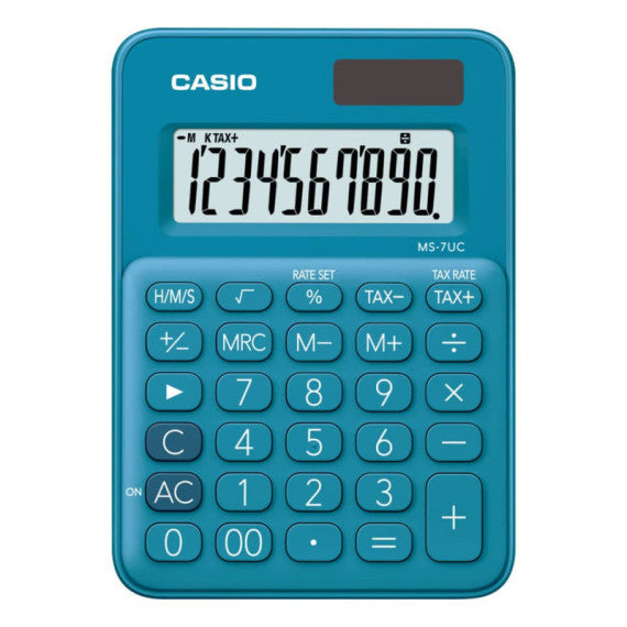 Calcolatrice da tavolo Casio MS-7UC blu 10 cifre - MS-7UC-BU