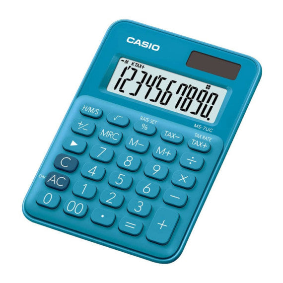 Calcolatrice da tavolo Casio MS-7UC blu 10 cifre - MS-7UC-BU