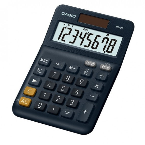 Calcolatrice da tavolo MS-8E - 31,7x103x145 mm - 8 cifre - plastica - blu - Casio