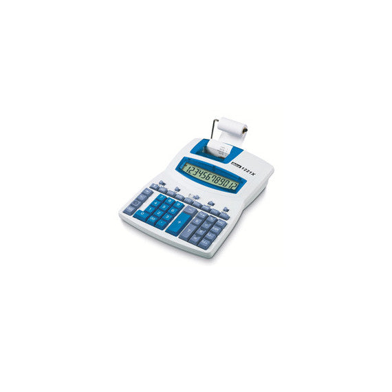 Calcolatrice scrivente 1221X - 12 cifre - bianco/azzurro - Ibico
