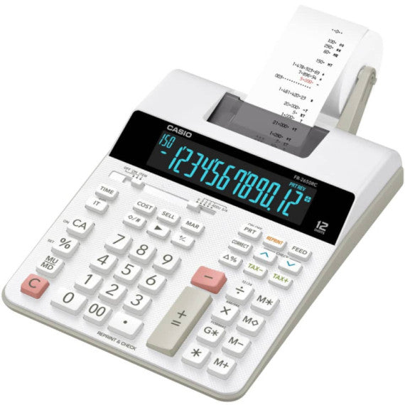 Calcolatrice scrivente Casio semi-professionale con alimentazione AC bianco - FR-2650RC-W-EC