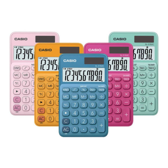Calcolatrice tascabile CASIO 10 cifre - solare e batteria Arancio - SL-310UC-RG-W-EC