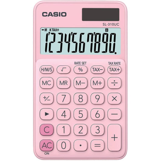 Calcolatrice tascabile CASIO 10 cifre - solare e batteria Rosa - SL-310UC-PK-W-UC