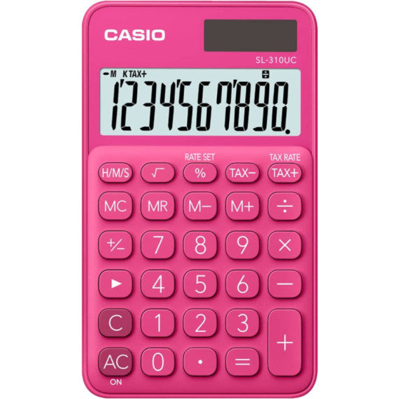 Calcolatrice tascabile CASIO 10 cifre - solare e batteria Rosso - SL-310UC-RD-W-EC