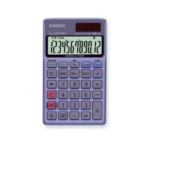 Calcolatrice tascabile CASIO 12 cifre - solare e batteria Blu Scuro - SL-320TER+-WA-EP