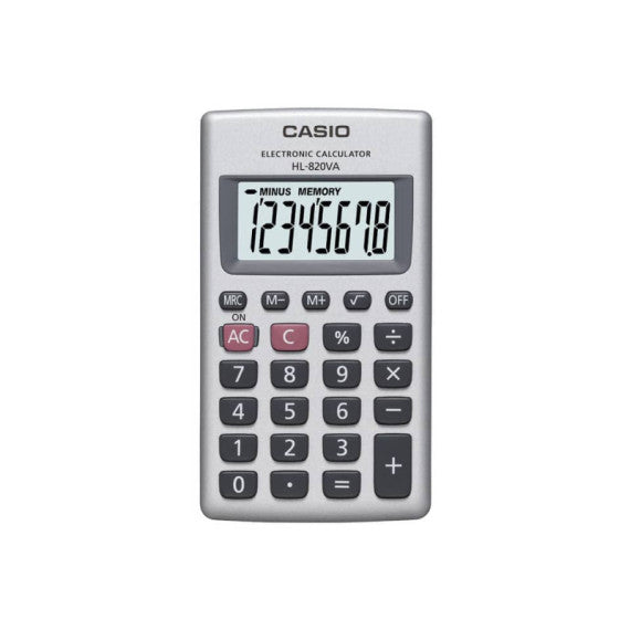 Calcolatrice tascabile CASIO 8 cifre a batteria - struttura in metallo Argento - HL-820VA-W-EP