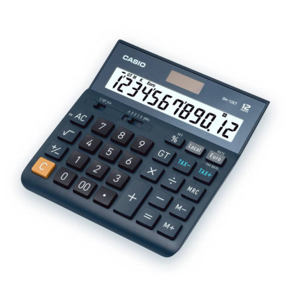 Calcolatrici da tavolo CASIO Extra Big LC display - solare e batteria Blu Scuro DH-12ET-W-EP