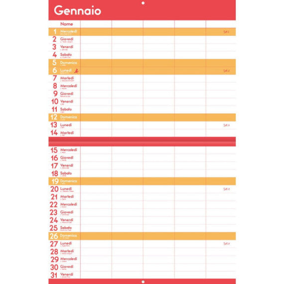 Calendario 2025 della famiglia formato 32x48 cm - conf. 5 pz - 25-CI124
