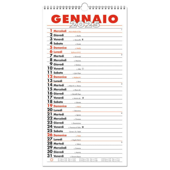 Calendario da muro O.C.L. 23x43,5 cm -  1401