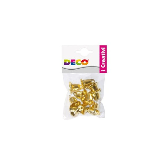 Campanellini - dim. 22 mm - in metallo - oro - Deco - conf. 10 pezzi