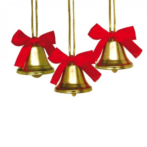 Campanellini - dim. 22 mm - in metallo - oro - Deco - conf. 10 pezzi