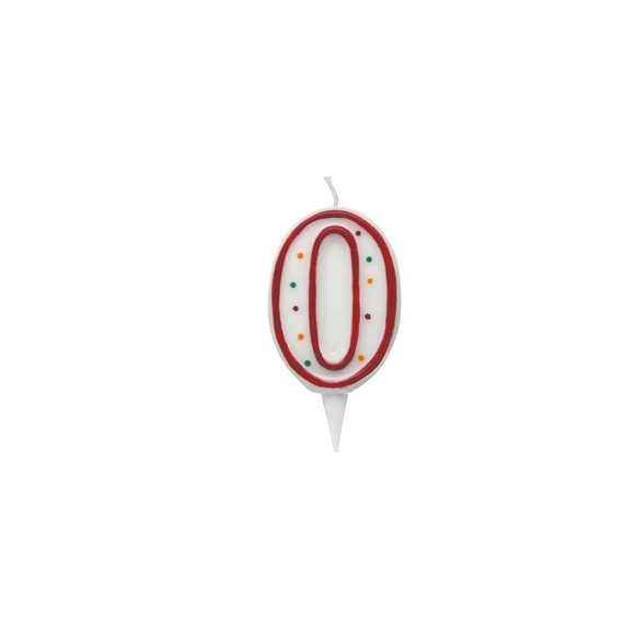Candelina Zuccherino - numero 0 - H 8.5 cm - Big party