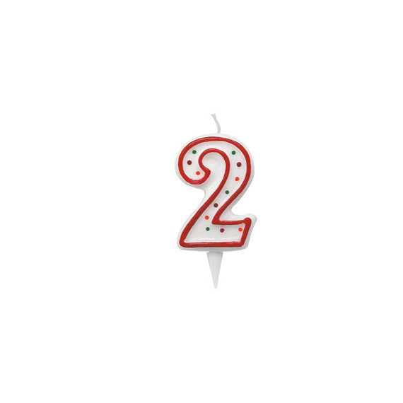 Candelina Zuccherino - numero 2 - H 8.5 cm - Big  party