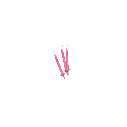 Candeline con supporto - H 8 cm - rosa - Big Party - conf. 12 pezzi