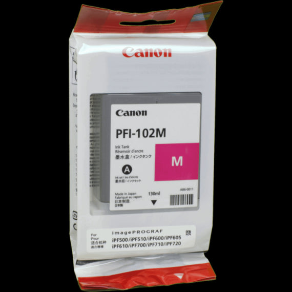CANON PFI-102M MAGENTA 0897B001 CARTUCCIA ORIGINALE PER CANON IPF500 IPF600 IPF700 LP17 LP24 PFI102M CAPACITA' 130ML