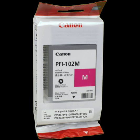 CANON PFI-102M MAGENTA 0897B001 CARTUCCIA ORIGINALE PER CANON IPF500 IPF600 IPF700 LP17 LP24 PFI102M CAPACITA' 130ML