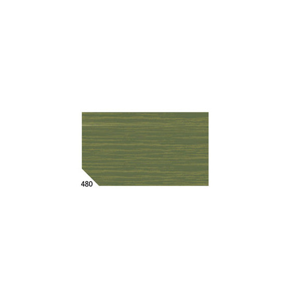 Carta crespa - 50 x 250 cm - 48 gr/m² - verde oliva 480 - Rex Sadoch - conf.10 rotoli