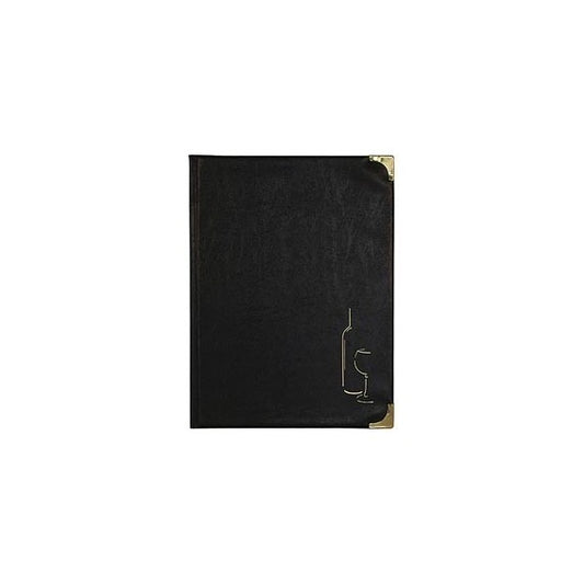 Carta dei vini Basic - A4 - 31,5 x 24 cm - PVC - nero - 4+2 buste fisse incluse - Securit