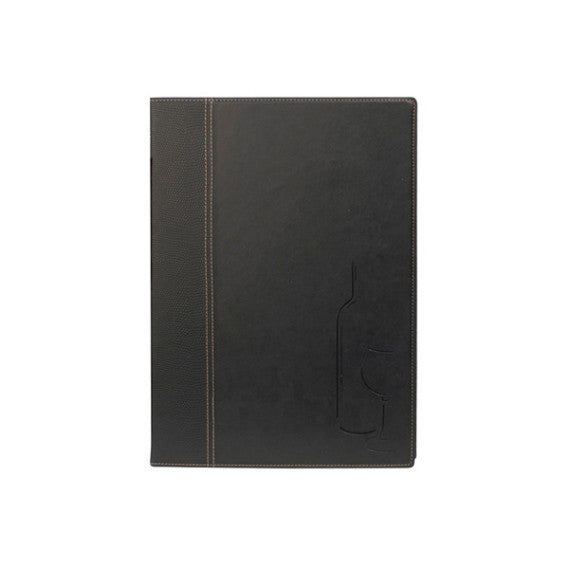 Carta dei vini Trendy - 1 inserto doppio incluso - A4 - 24 x 34 cm - nero - Securit
