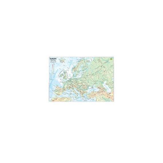 Carta geografica Europa - scolastica - plastificata - 29,7 x 42 cm - Belletti