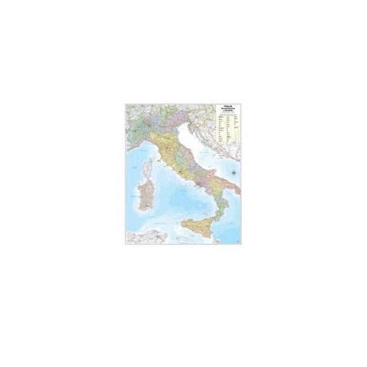 Carta geografica Italia amministrativa e stradale - murale - 97 x 122 cm - Belletti