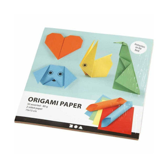 Carta per origami, misura 15x15 cm, 80 g, 5x10 Fogli Creativ Company assortiti 207020