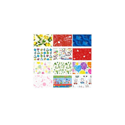 Carta regalo - 2 mt x 70 cm - fantasie assortite - Rex Sadoch - espositore 50 rotoli