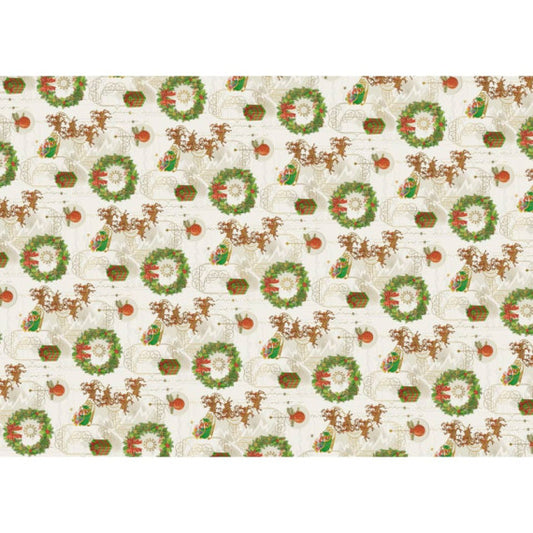 Carta regalo natalizia a fogli estesi Biembi Premium ''Babbo con slitta'' - conf. 2 pz - 70x100 cm - BCV502611