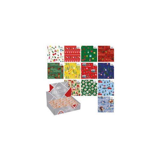 Carta regalo - raso - Country Natale - 70 x 100 cm - Rex Sadoch - scatola 100 fogli