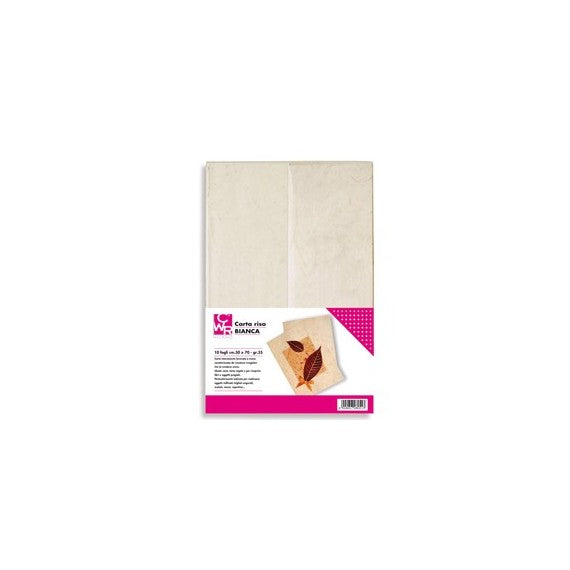 Carta riso - 50 x 70 cm - 25 g -  bianco - CWR - conf. 10 fogli