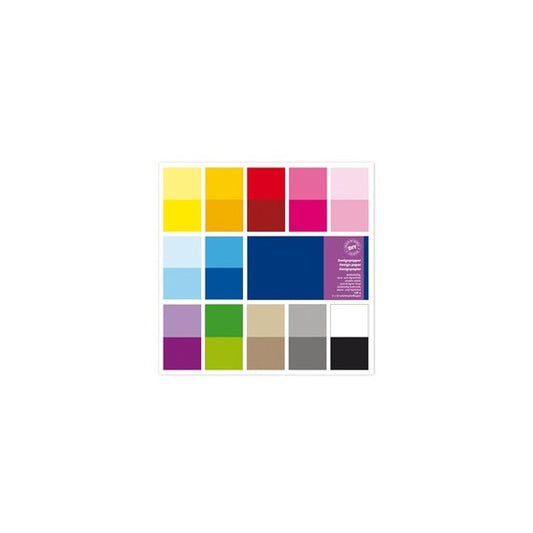 Carta Scarpbooking - 30,5 x 30,5 cm - 180 gr - colori assortiti - DECO - conf. 24 fogli