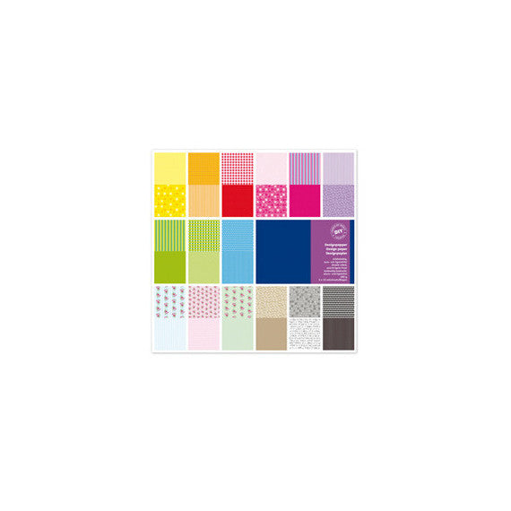 Carta Scarpbooking Vichy - 30,5 x 30,5 cm - 180 gr/m² - colori assortiti - DECO - conf. 30 fogli