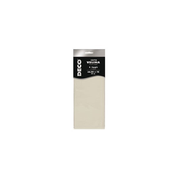 Carta velina - 20 gr - 50 x 76 cm - avorio - Deco - busta 5 fogli