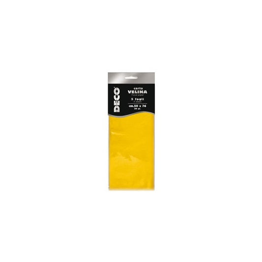 Carta velina - 20 gr - 50 x 76 cm - giallo - CWR - busta 5 fogli