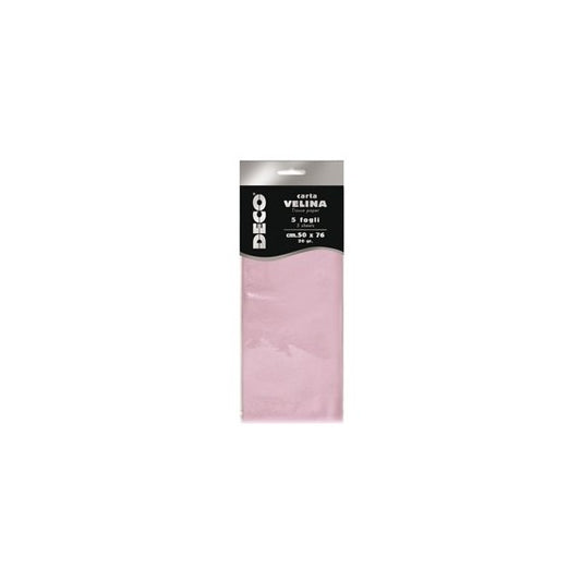 Carta velina - 20 gr - 50 x 76 cm - rosa - Deco - busta 5 fogli