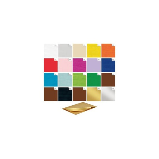 Carta velina - 50 x 70 cm - 24 gr - oro - Rex Sadoch - busta 25 fogli