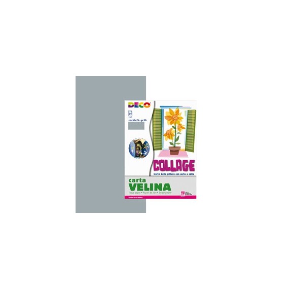 Carta velina - 50 x 76 cm - argento - Deco - busta 24 fogli