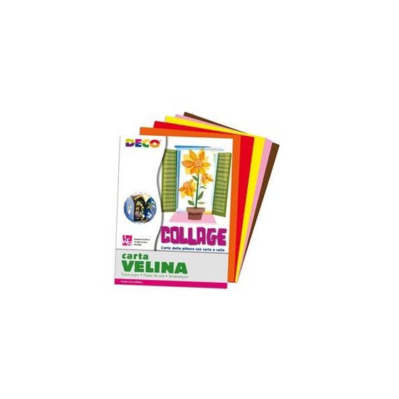 Carta velina - 50 x 76 cm - assortimento 5 colori caldi - Deco - busta 25 fogli