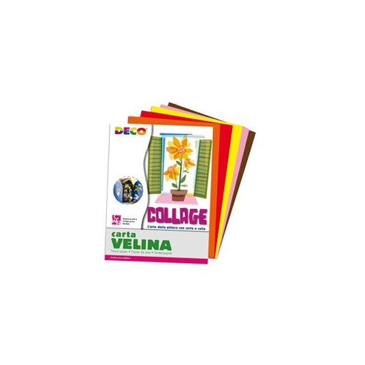 Carta velina - 50 x 76 cm - assortimento 5 colori caldi - Deco - busta 25 fogli