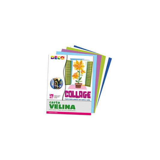 Carta velina - 50 x 76 cm - assortimento 5 colori freddi - Deco - busta 25 fogli