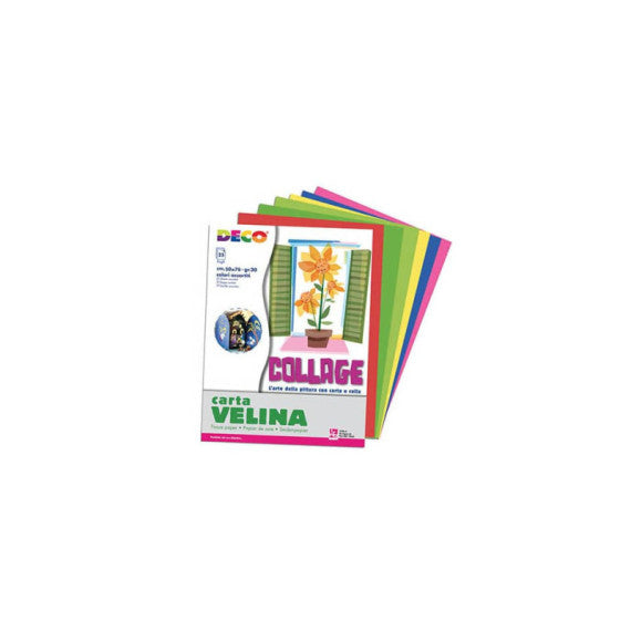 Carta velina 50x76 cm - busta 25 fogli - 20 g/m² Deco assortiti caldi 10732