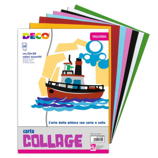 Carta vellutata CWR 50 fogli colori assortiti 35x50 cm 713/50