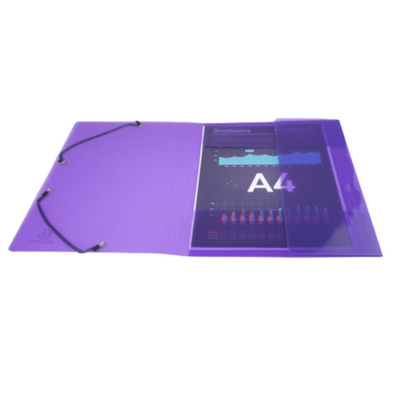 Cartella 3 lemb Crystal Colours - con elastici - PPL - 24 x 32 cm - colori assortiti - Exacompta