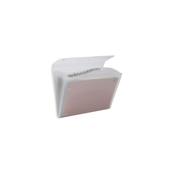 Cartella a soffietto Ice - 13 tasche - 22x30 cm - trasparente - Rexel