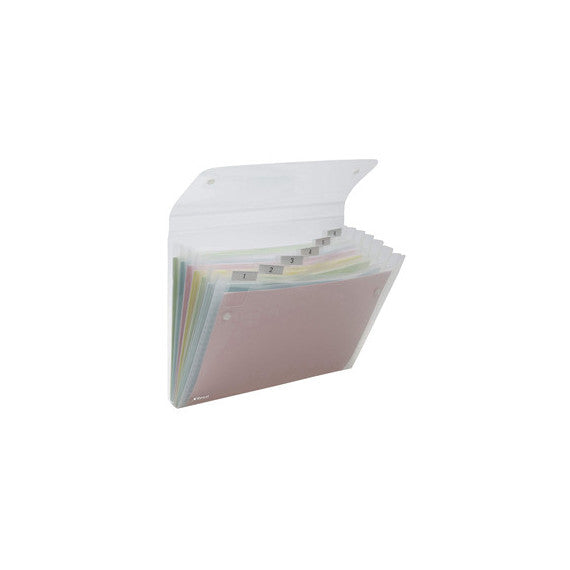 Cartella a soffietto Ice - 6 tasche - 22x30 cm - trasparente - Rexel