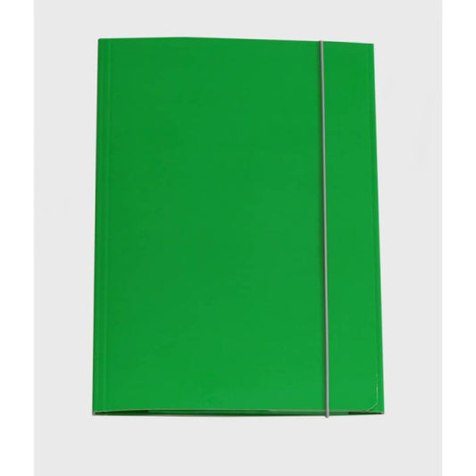 Cartella a tre lembi con elastico Cartotecnica del Garda 25x34,5 cm 0,8 mm colore verde - CG0032LBXXXAE03
