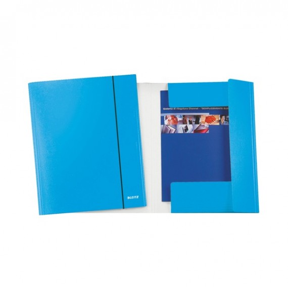 Cartella con elastico WOW - cartoncino plastificato - 3 lembi - 25x35cm - giallo - Leitz