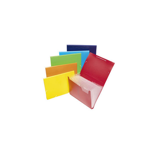 Cartella espandibile Colorosa - PPL - colori assortiti - 12 scomparti A4 - Ri.Plast