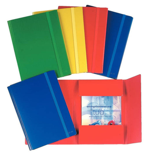 Cartella in presspan a tre lembi con elastico Esselte C44 formato 25x35 cm conf. da 10 pezzi Esselte verde -