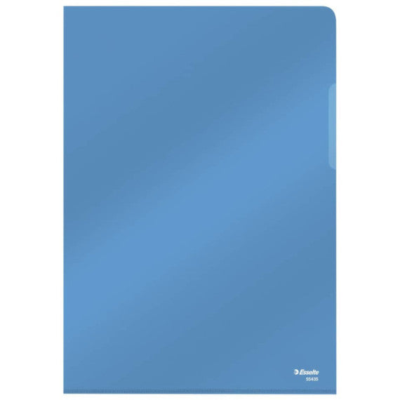 Cartella lucid ad L in PVC Esselte Crystal 220x310 mm conf. da 25 pezzi Esselte blu - 554350